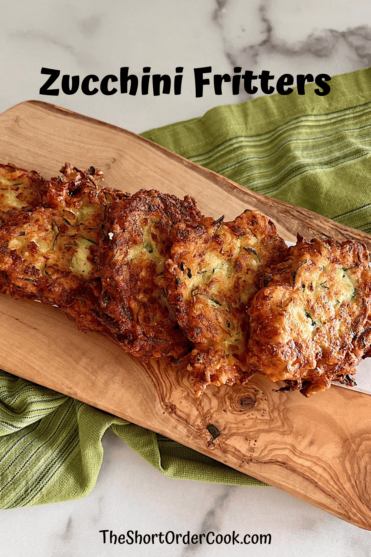 Zucchini Fritters (italian recipe for frittelle di zucchine) ready to eat.