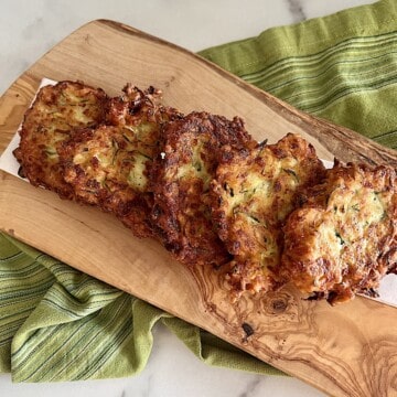 Zucchini Fritters fritelle di zucchine Italian recipe for fried squash pancakes.