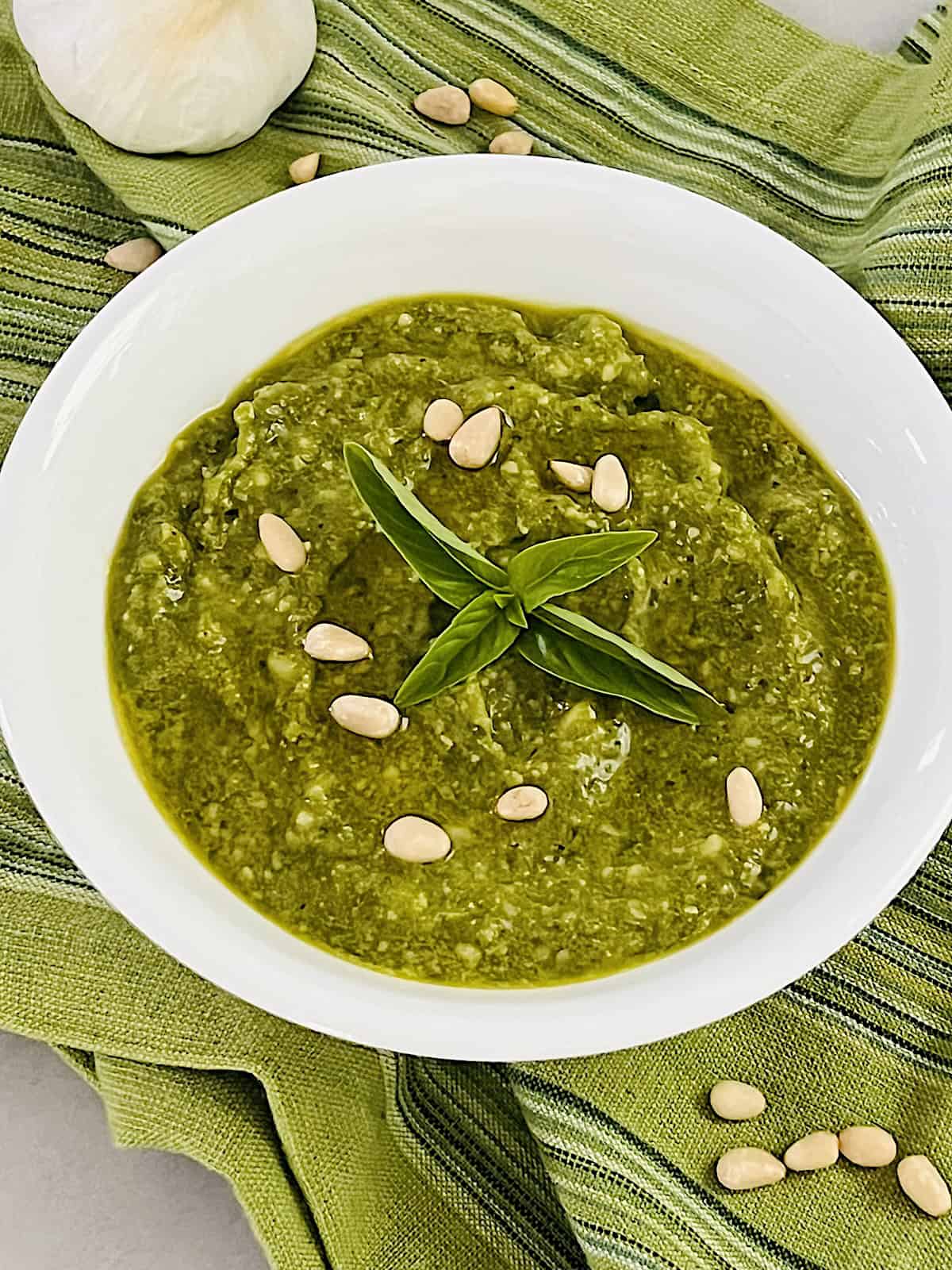 Basil Pesto Sauce (Pesto alla Genovese) Best homemade classic Italian pasta sauce recipe.