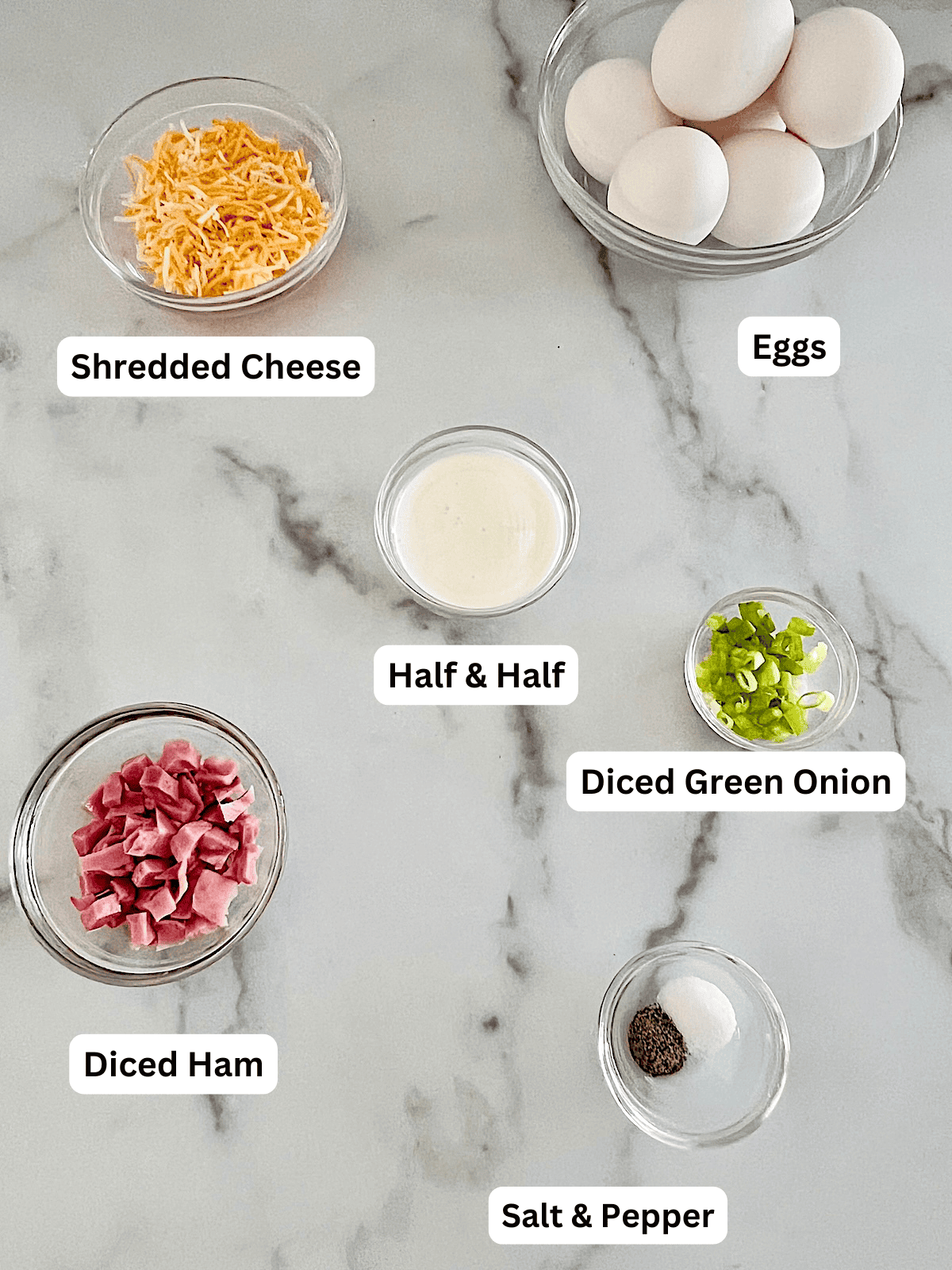 Mini Egg Bites Ingredients with Labels.