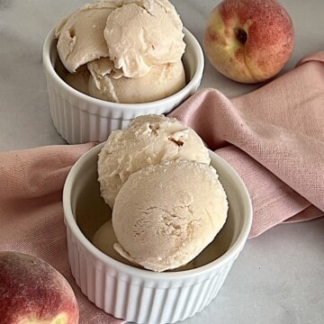 Fresh Peach Ice Cream recipe made in the Cuisinart ice cream maker.