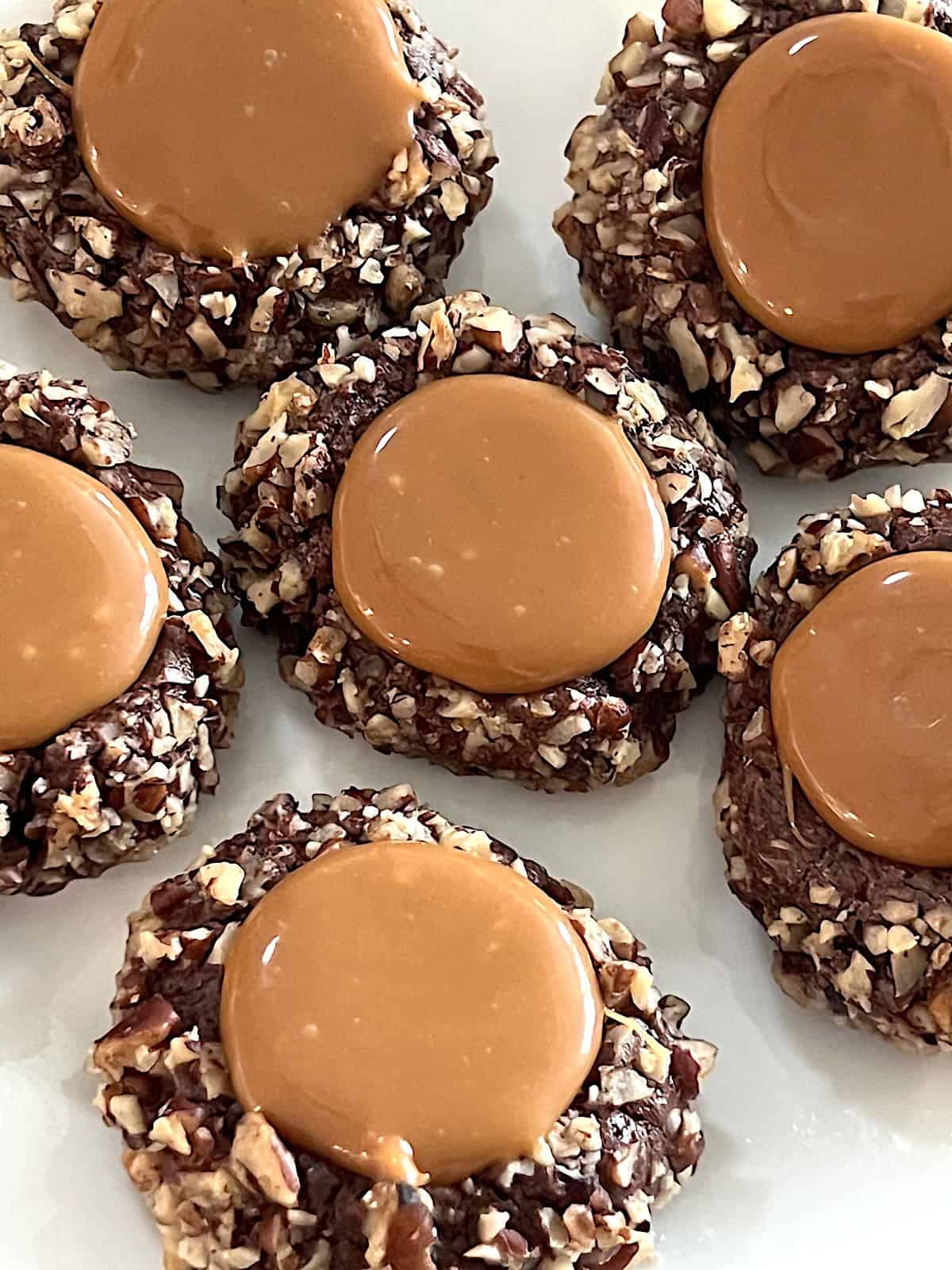 Turtle Thumbprint Cookies Closeup.