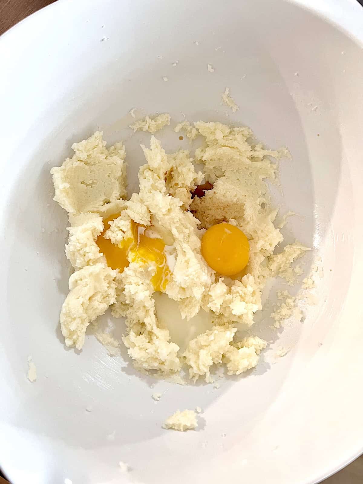 Wet ingredients in a bowl.